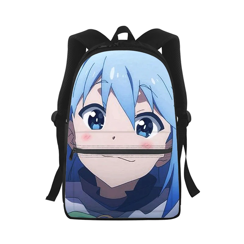 Konosuba Aqua cute Anime Men Women Backpack 3D Print Fashion Student School Bag Laptop Backpack Kids Travel Shoulder Bag