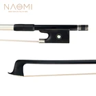 Лук NAOMI из углеродного волокна, 18, 14, 12, 34, 44 размера, для скрипки, круглая палочка, натуральный конский волос, эбеновая лягушка, идеальное исполнение