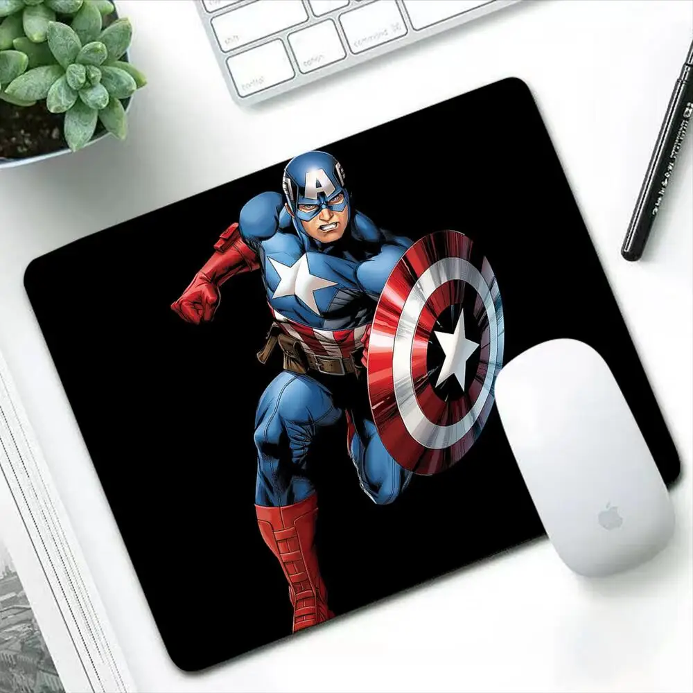 

Коврик для мыши Captain America, прочный Настольный коврик для клавиатуры, резиновый игровой коврик для мыши для небольших геймеров, игровой пк, компьютер CSGO