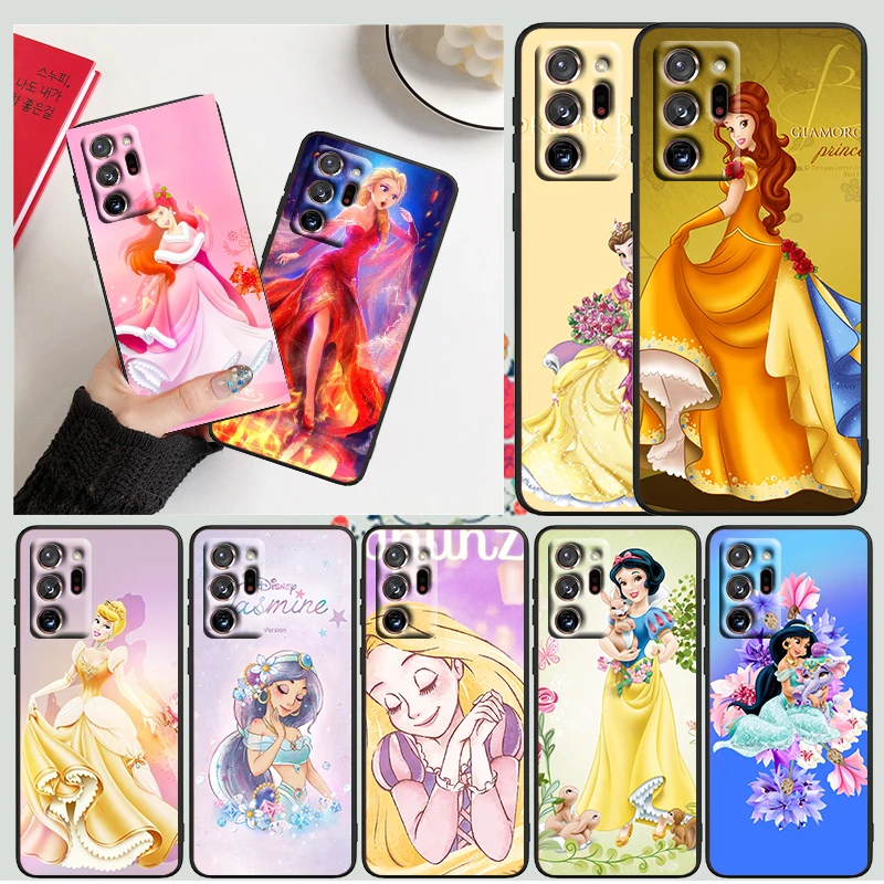 

Модный чехол Принцессы Disney для Samsung Note 20 Ultra 10 Pro Lite 9 8 F52 F42 F22 M21 M60S M62 M31 M12 M32, черный чехол для телефона