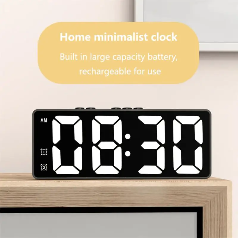 Sound Control Sleek Design Led Alarm Clock Versatile Energy-saving Student Clock Temperature Display Convenient