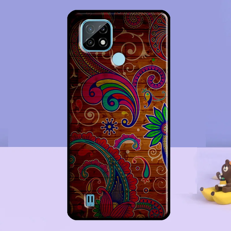 Tree Flower Bamboo Wood For OPPO Realme 8i 7 8 Pro C21 C3 GT Neo 2 Master Case OnePlus 9R 8T 9 Nord |