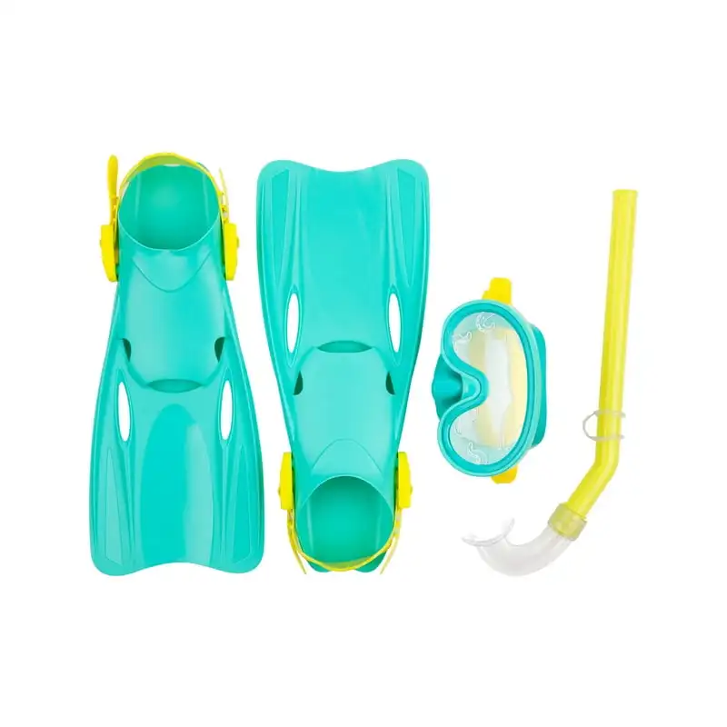 

Kids, Unisex Swim Snorkeling Set Octopus, Green- Goggles, Snorkel, Flippers & Carry Bag Included