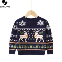 christmas sweater baby boys girls autumn winter pullover sweaters kids snowflake elk jacquard knit jumper tops children clothing