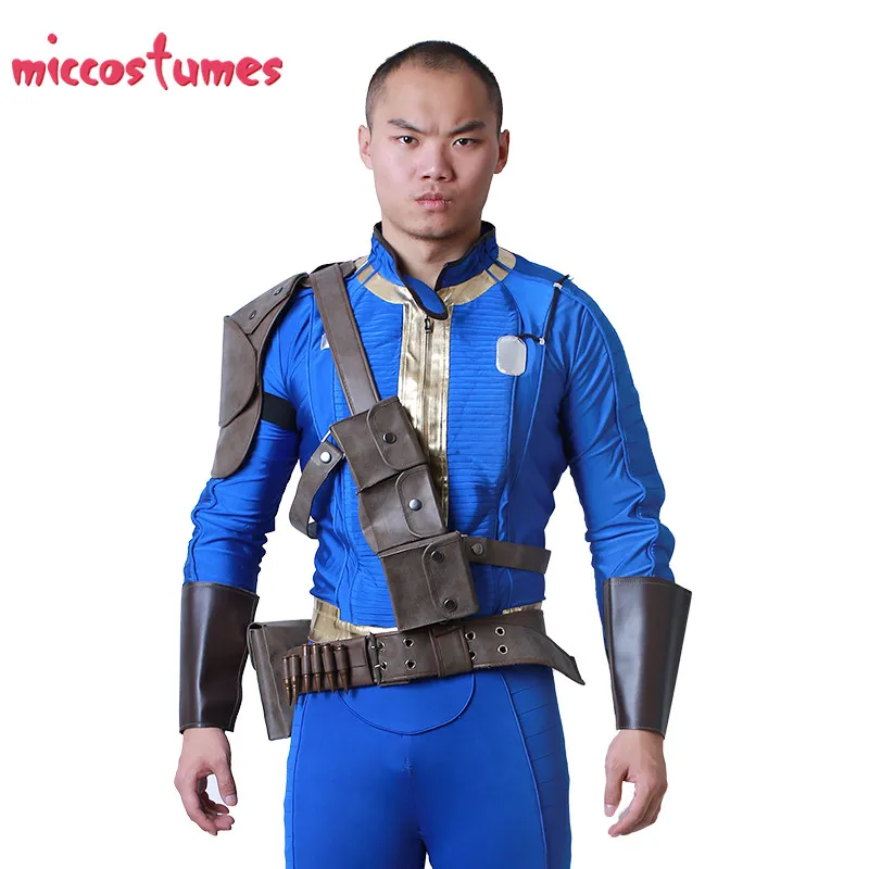 Unisex Sole Survivor Vault Suit Cosplay Costume Belt Buckle Belts Set PU Strap