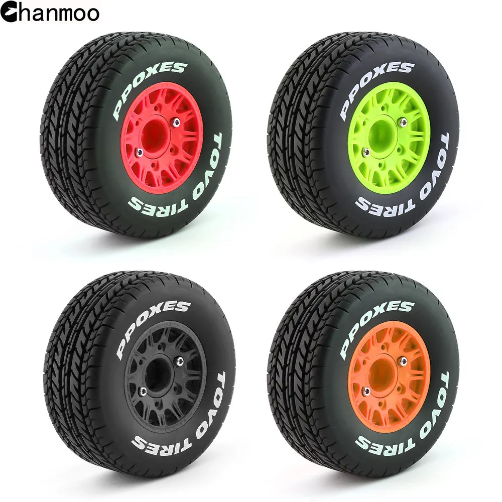 

Chanmoo RC 1/8 1/10 Short Course Truck Tyre Wheel Rim Tires With 12 14 17mm Hex for Traxxas Slash Arrma SENTON VKAR (4Pcs )