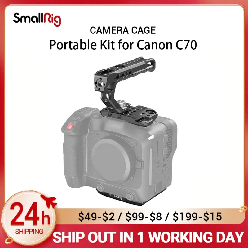

Портативный ручной комплект SmallRig для камеры Canon C70 с несколькими резьбовыми отверстиями 1/4-20, холодная обувь 3190/3189