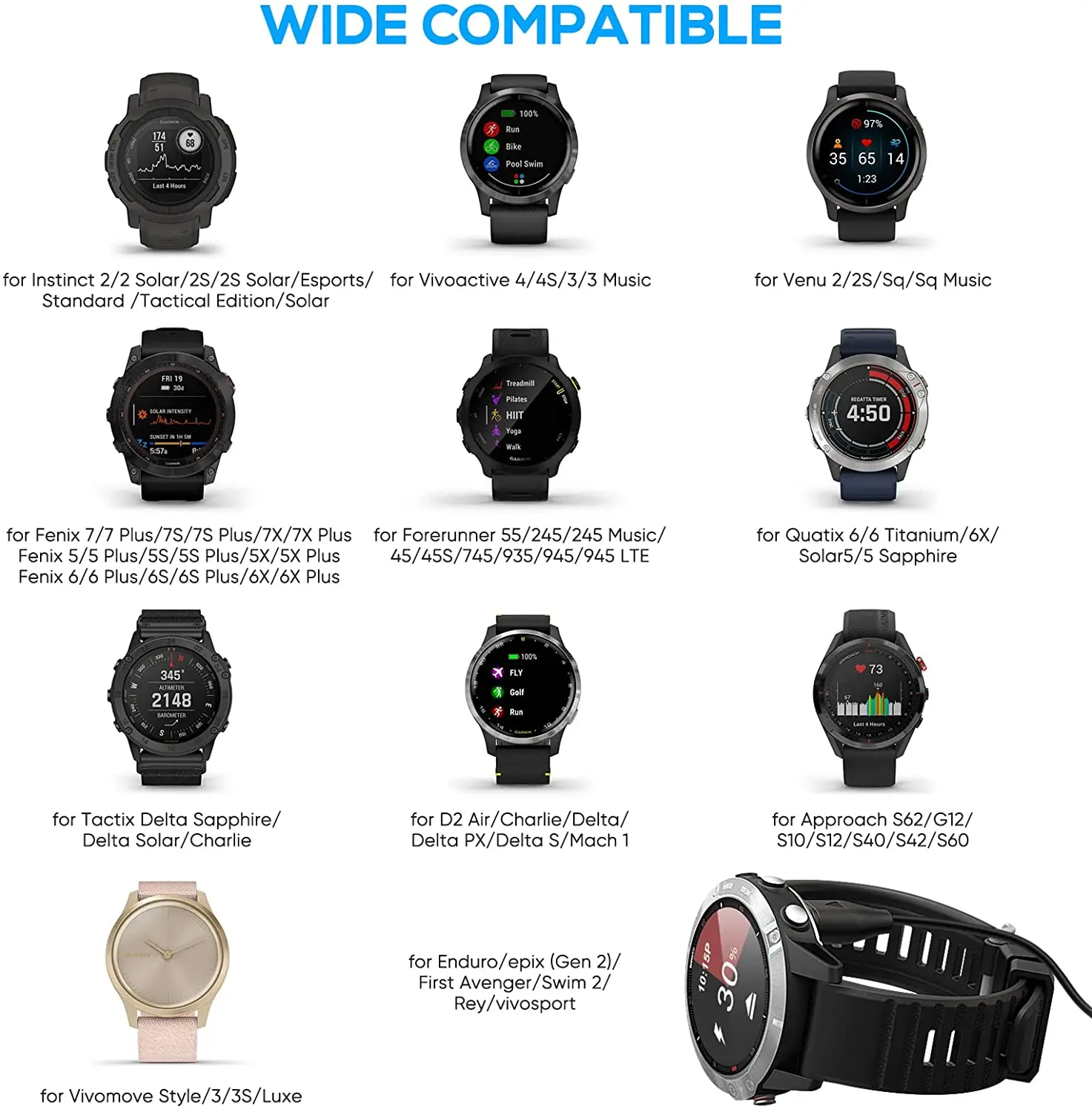 Зарядный кабель для Garmin Vivoactive 3 зарядное устройство телефона 935 USB док-станция 945 245