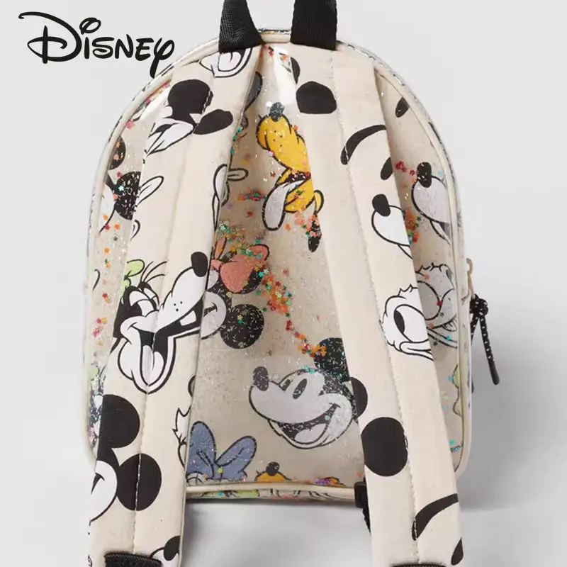 Disney Mickey New Backpack Fashion High Quality Sequins Women's Backpack Popular Leisure Lightweight Children's Book Bag