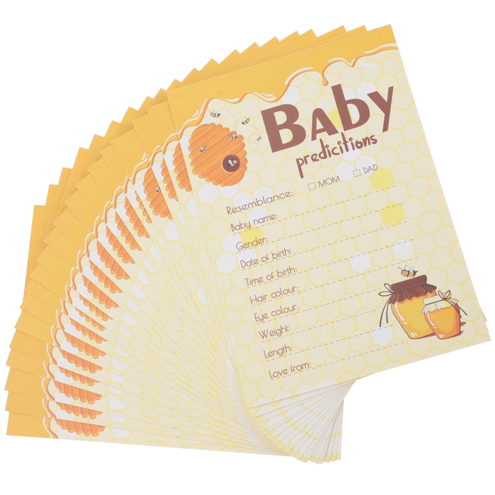 

20pcs Cartoon Baby Predictions Cards Gender Reveal Game Cards for Baby Shower