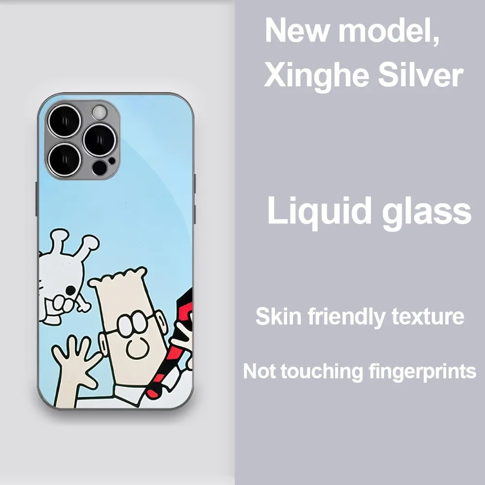 Мультяшный D-Dilbert чехол для телефона iPhone 11 12 13 14 Mini Plus Pro Max металлический