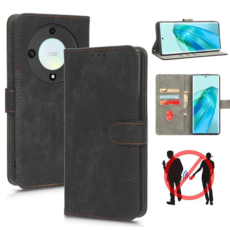 

Кожаная карточка для Honor Magic5 Lite Женская модная Противоугонная щетка 360 полная защита объектива камеры Противоударная крышка сумка