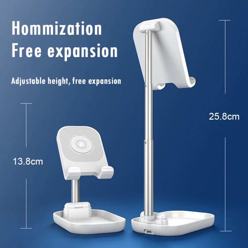 

10W Folding Portable Wireless Charger 5-45 degree Up and Down Adjust RetractableDesk Phone Holder Fast Charging Stand for Phone