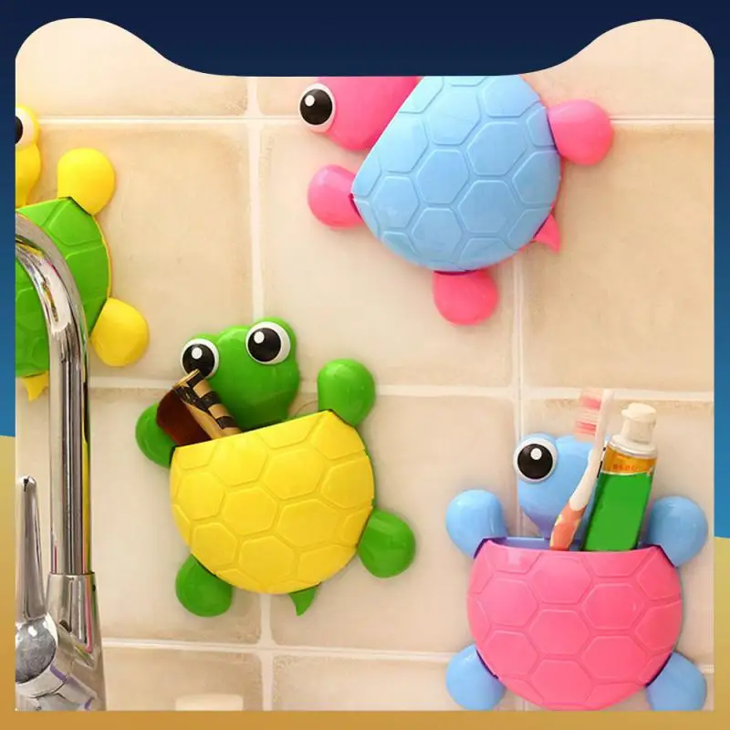 Creative Design Turtle Toothbrush Holder Sucker Hook Cartoon Turtle Bathroom Toothpaste Accessories Children Tooth Brush Holder