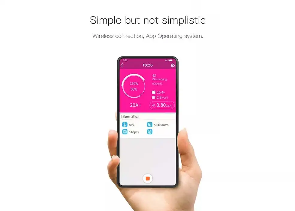 ISDT FD-200 Smart Control Разрядник 200 Вт 25 А Беспроводное приложение Управление Емкость 2-8S