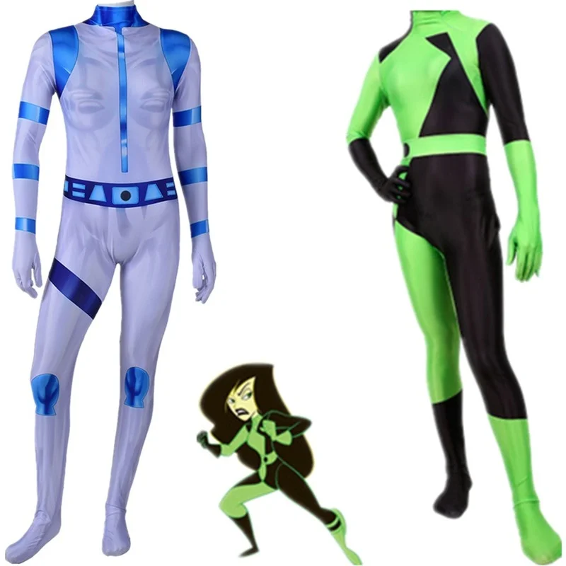 

Anime Kim Shego Cosplay Costumes Green bodysuit Outfits Christmas Jumpsuits Halloween Carnival Party Suits Full Sets Role Play