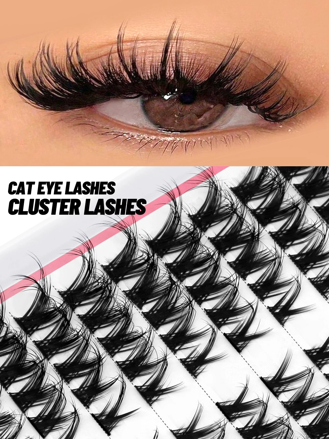 Накладные ресницы GROINNEYA кошачий глаз индивидуальные натуральный вид смешанный