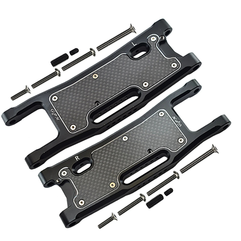 RC Car Aluminum Alloy Rear Lower Swing Arm with Carbonization Protection Plate for Trx 1/8 4WD SLEDGE   -95076-4