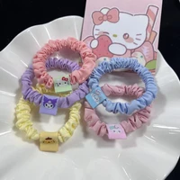 kawaii sanrios hair ring hellokittys cinnamoroll cartoon cute does not hurt hair anime portable sweet hair accessories girl gift