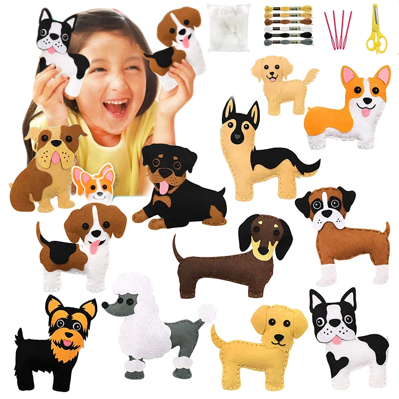 

Детский войлочный набор для шитья, Набор для творчества «сделай сам» с лесными животными, для начинающих ходить, развивающая швейная игрушк...