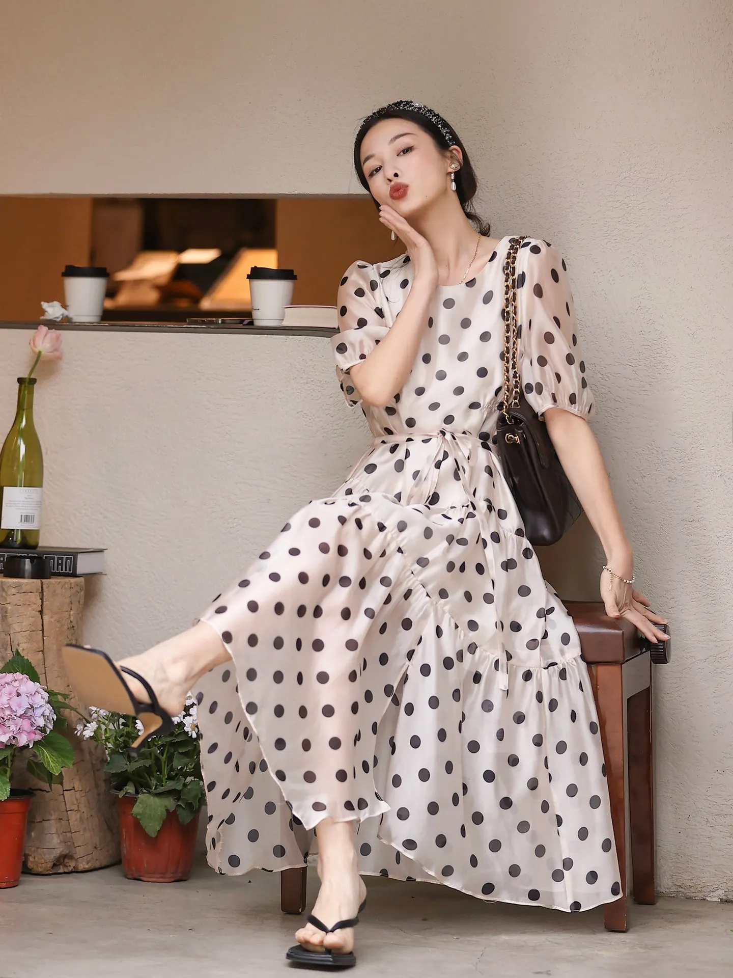 

2023 spring and summer women's clothing fashion new Polka dot dress0609
