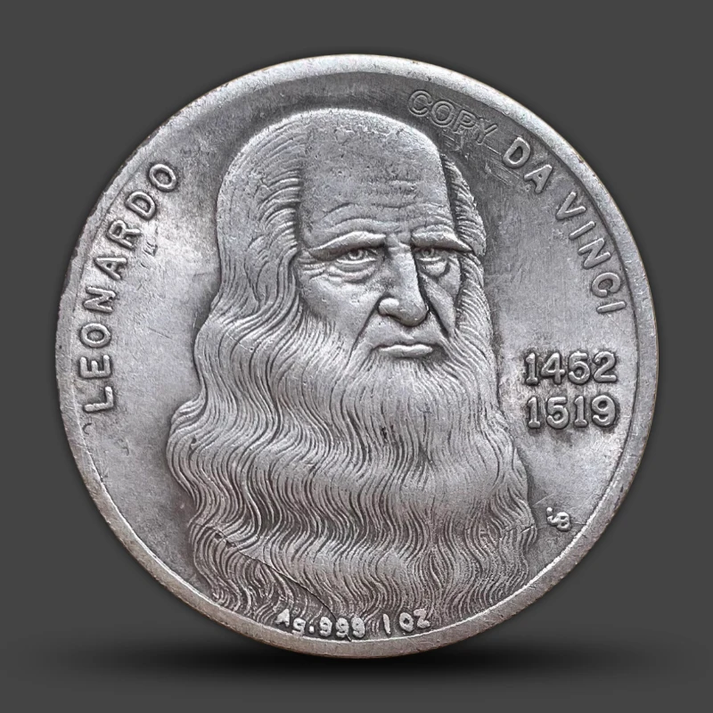 Итальянская винтажная памятная ретро-медаль от винтажного возрождения да Винчи