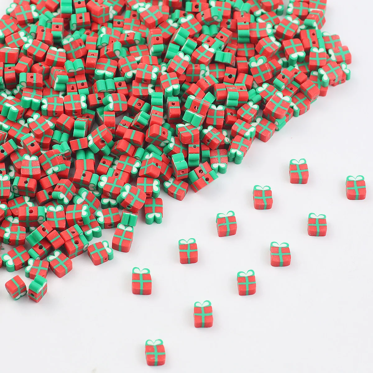 Красная полимерная глина рождественский подарок разделитель бусины россыпью