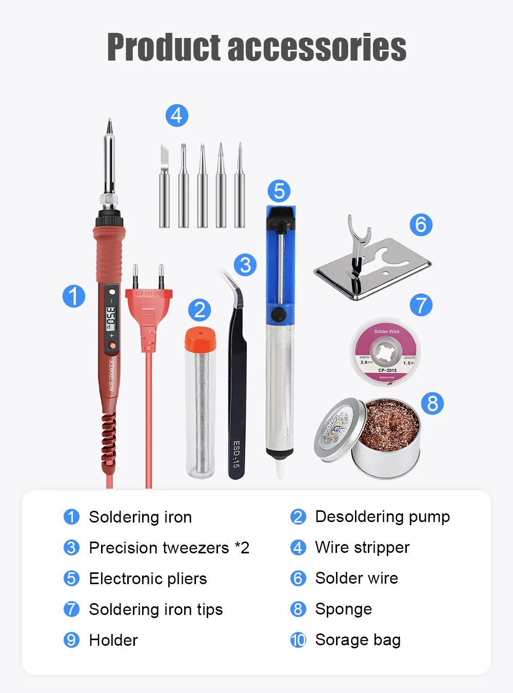 

QHTITEC JCD 908S электрический паяльник 80 Вт