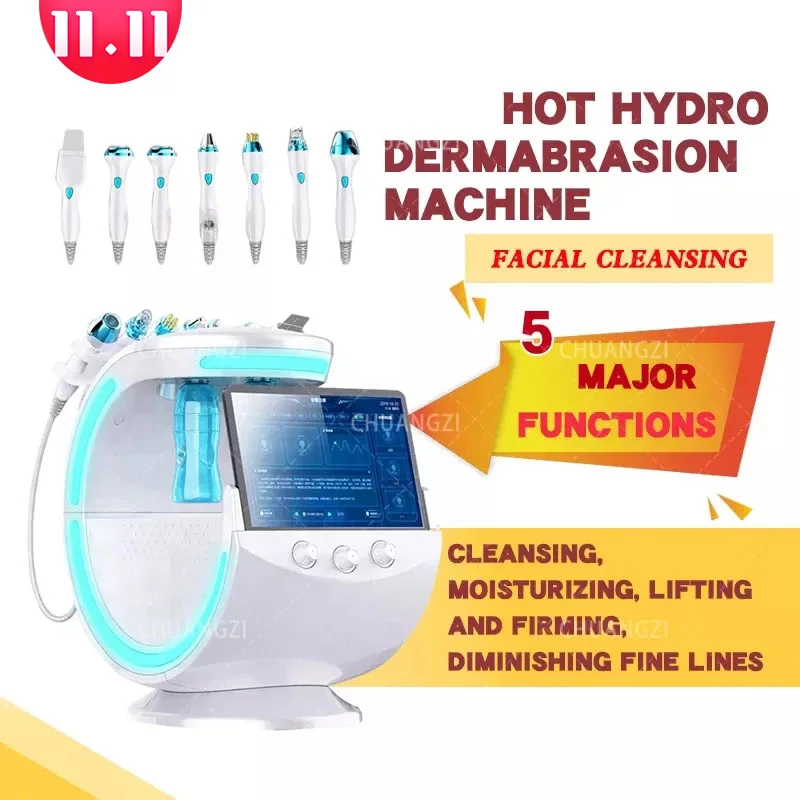 

New 7 In 1 Smart Facial Cleansing skin analyze Deep Pore Vacuum Hydra Skin Lift Anti-aging Beauty Machine