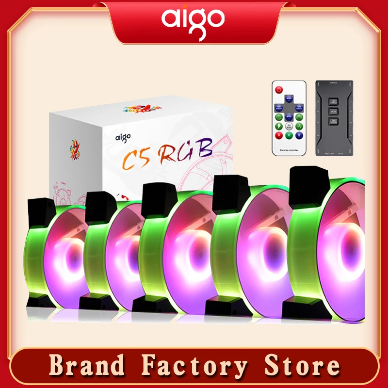 Вентилятор Aigo PC 120 мм вентилятор Rgb охлаждающий Argb бесшумный регулировка скорости