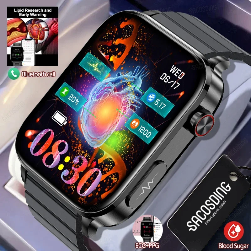 Смарт-часы с Bluetooth измерением сахара в крови липидов мочевой кислоты