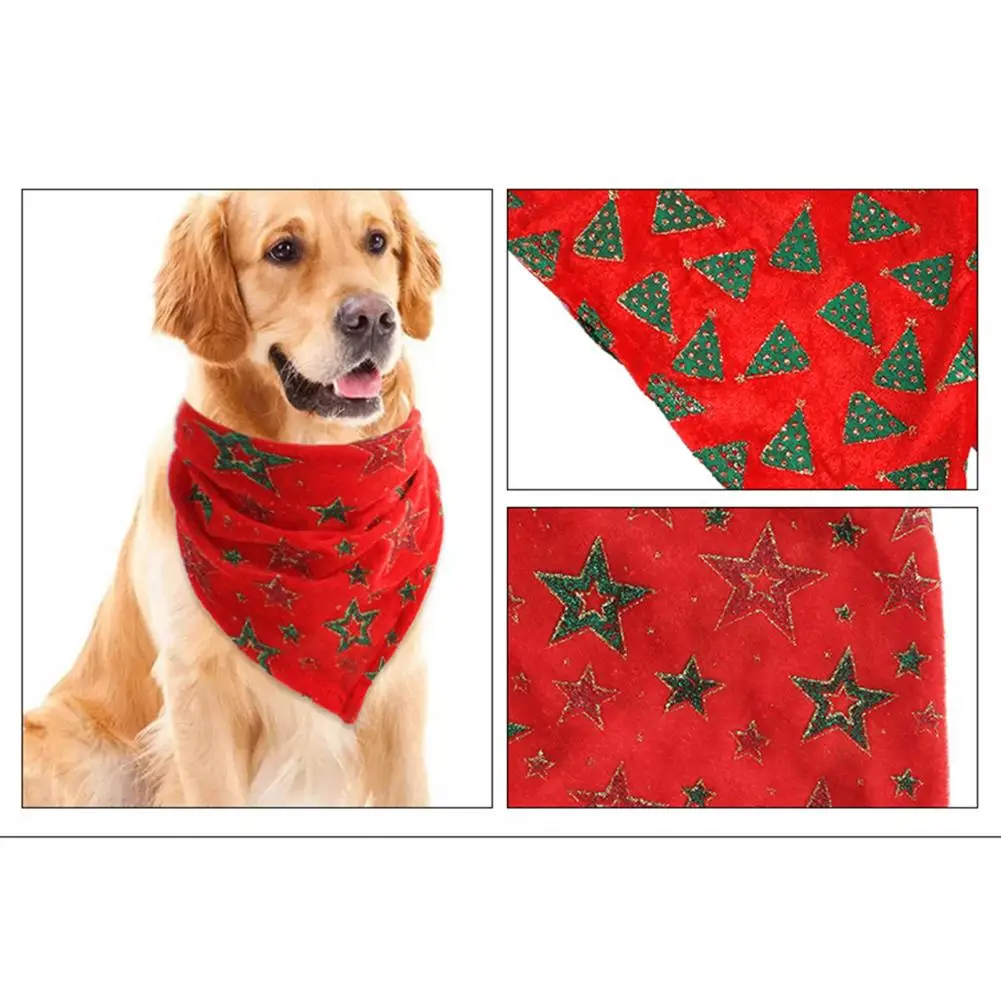 

Bright Colored Pet Bib Festive Christmas Pet Bibs Stylish Scarf for Dogs Cats Adjustable Neck Bandana for Comfortable Saliva