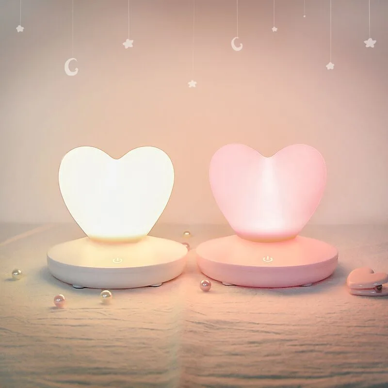 

Z3 USB Rechargable Romantic Love Heart LED Night Light Touch Control Table Lamp for Valentines Day Anniversary Gift Home Decor