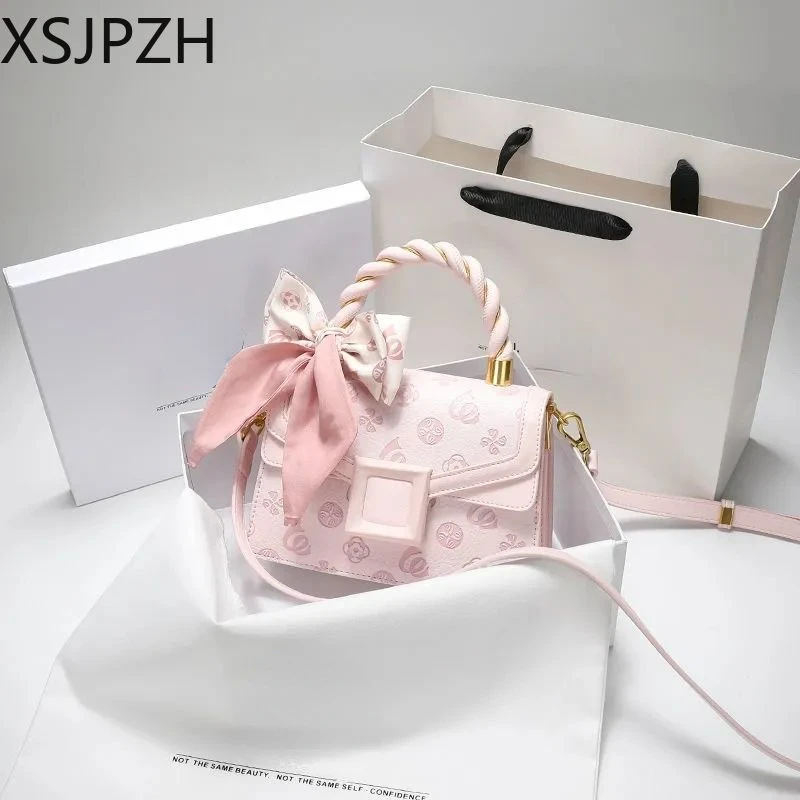 

Xsjpzh Hong Kong Niche Luxury Brand Women's Handbag 2023 New Pink Embossed Handbag Crossbody Bag Versatile Tideway