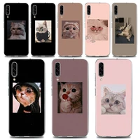 cartoon cute cats clear phone case for samsung a70 a50 a40 a30 a20e a10 a02 note 20 10 9 8 plus lite ultra 5g silicone case