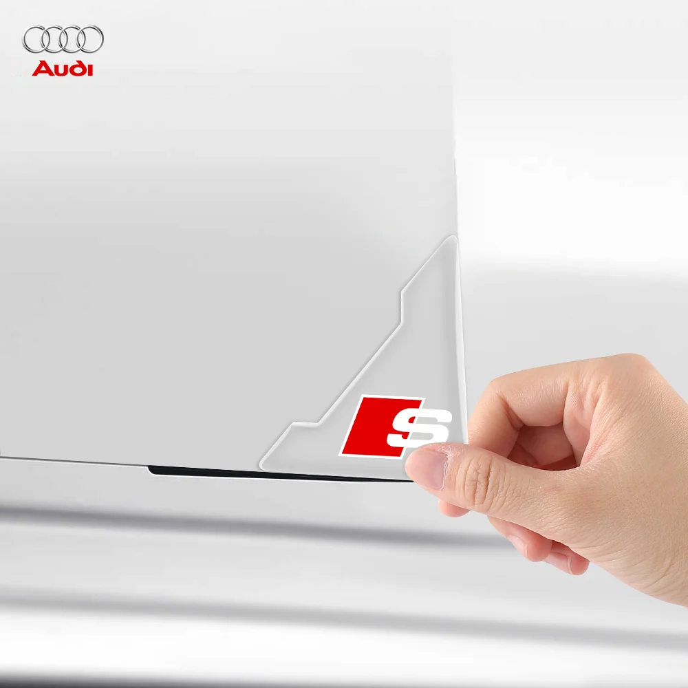 2/4 шт. прозрачная наклейка на угол двери автомобиля защита от царапин для Audi Sline