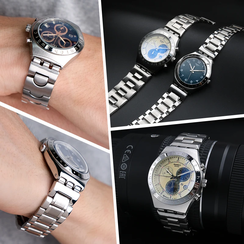 Ремешок для часов из нержавеющей стали для Swatch YGS749G YCS YAS, студенческий ремешок, металлический стальной ремень, мужская и женская цепочка для часов, браслет 17 мм 19 мм (art.: 3920cd78c40b4) - 3920cd78c40b4