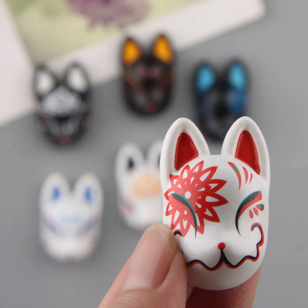 6 шт./компл. японская маска-благословение лисы магниты 3d для домашнего декора