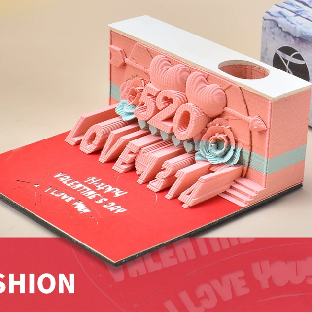 

Мультяшная бумага скульптура Блокнот записная книжка 3D художественный блокнот День Святого Валентина Свадьба День рождения Рождественские подарки 2024