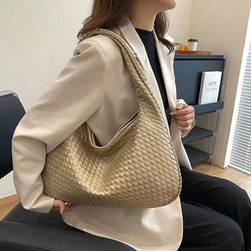 

High Quality Woven Bag For Women Versatile And Versatile Single Shoulder Underarm Bag Niche Cross-Border Texture Commuting Bag