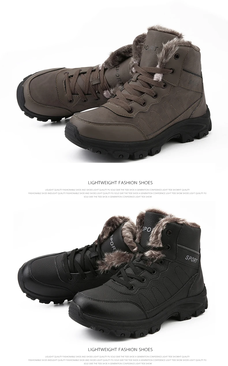 Мужские кожаные ботильоны Surgut с противоскользящей защитой черные ботинки для