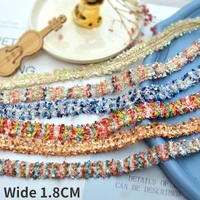 1 8cm wide fashion retro colorful diy handmade gold thread lace ribbon dress collar clothing neckline trim sewing apparel fabric