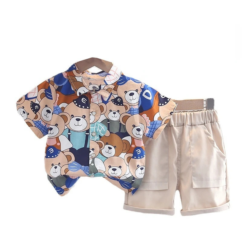 

New Summer Baby Boys Clothes Children Girls Cute Fashion Cartoon Shirt Shorts 2Pcs/Sets Toddler Casual Clothing Kids Tracksuits