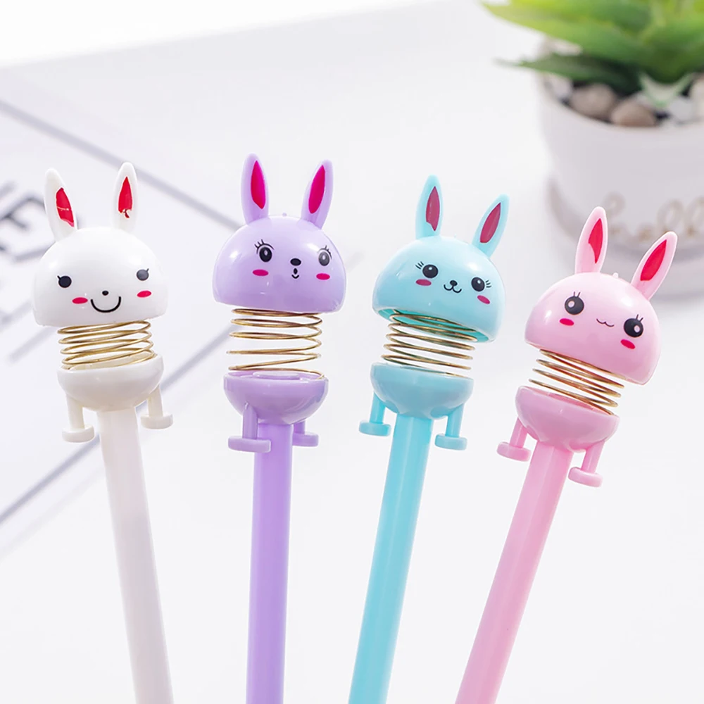 

2Pcs Cartoon Lovely Rabbit Gel Pen Creative School Office Supply Gel Pen Gift Writing Shaking Head Hand Account Pen Supplies