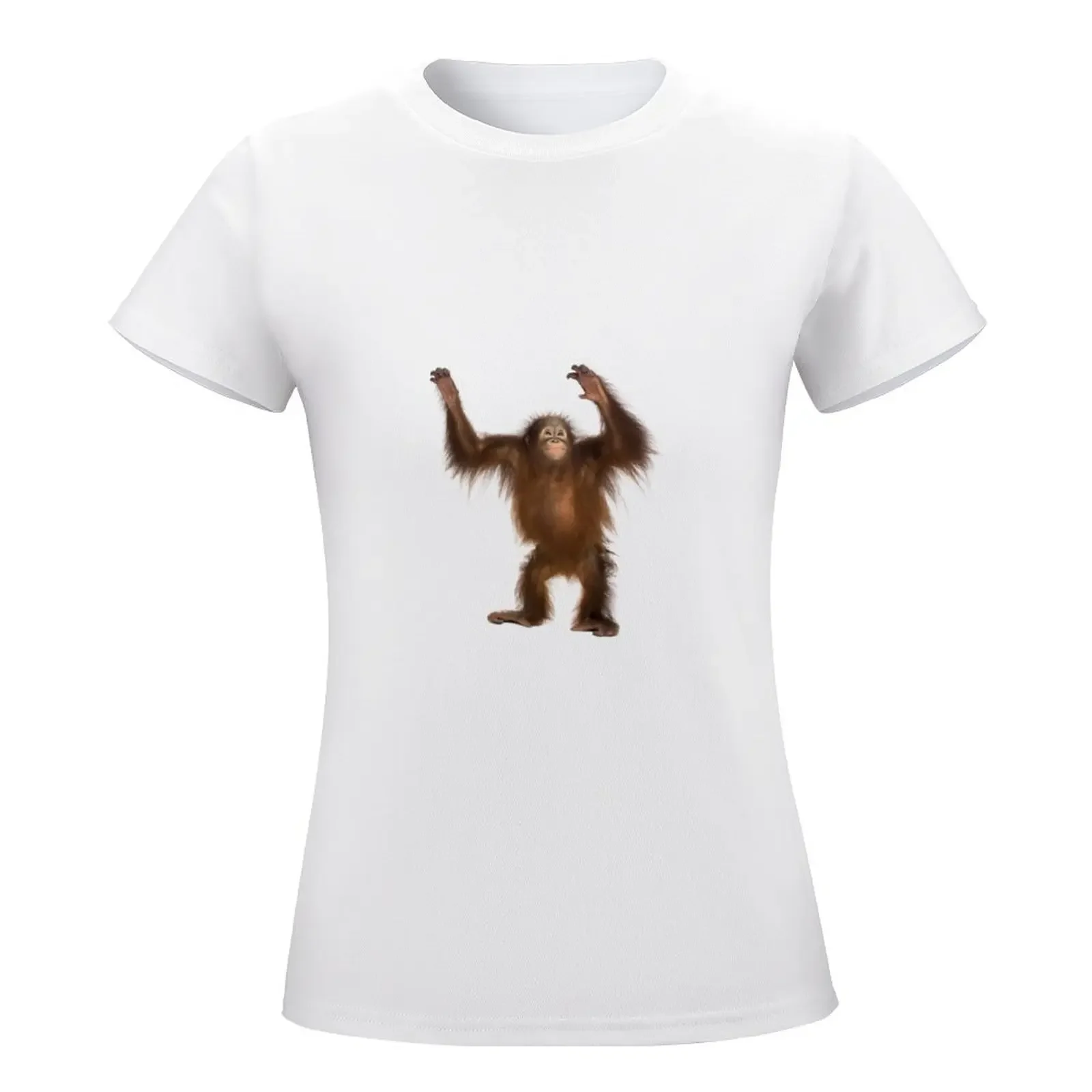 Футболка с орангутангом женская одежда винтажная летняя корейская