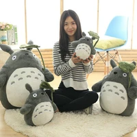 new totoro plush toy cute plush cat japanese anime figure doll plush totoro with lotus leaf kids toys for kids christmas gifts