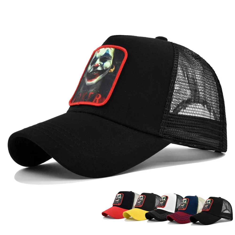 

Joaquin Joker Baseball Caps Phoenix Clown Embroidery Snapback Hip Hop Hats Men Women Summer Casual Breathable Mesh hat Dad Hats