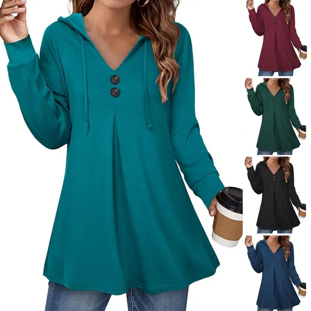 

Толстовка Женская облегающая однотонная с V-образным вырезом и эластичными манжетами