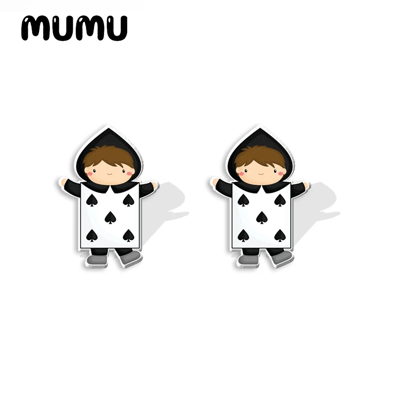 Серьги-гвоздики Алиса в стране чудес акриловые