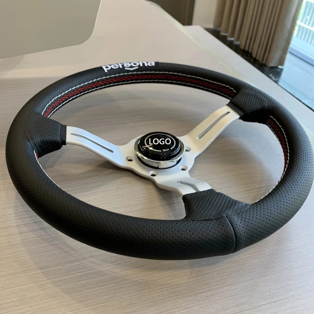 Tiypeor 330 мм вышивка черновой кожи из микрофибры глубокая тарелка персональный руль